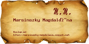 Marsinszky Magdaléna névjegykártya